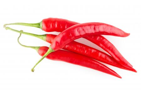 Colorful bell peppers isolated on white