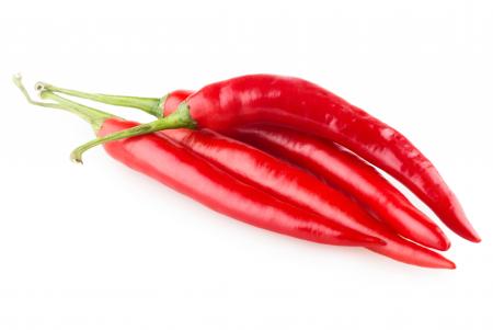 Colorful bell peppers isolated on white