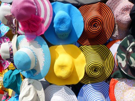 Colorful hat display