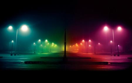 Colorful streetlights