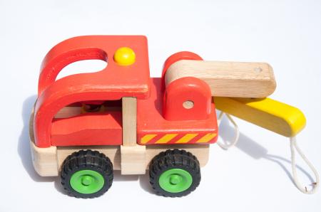 colorful wooden toy truck
