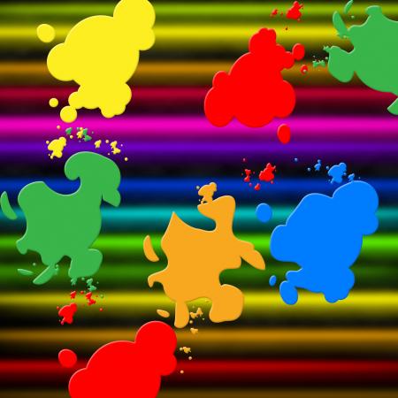 Colors Paint Shows Splashed Background And Splashing