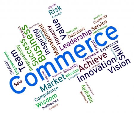 Commerce Words Shows Ecommerce Importing And Purchase