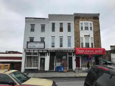 Commercial storefront buildings (William King Educational Center and Penn Kwick Mart), 2334-2338 Pennsylvania Avenue, Baltimore, MD 21217