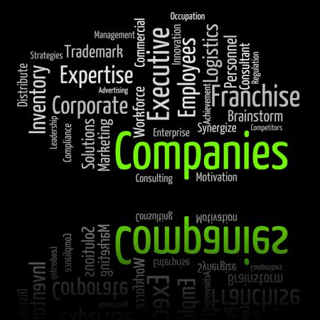 Companies Word Represents Wordclouds Businesses And Corporations