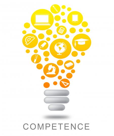 Competence Lightbulb Indicates Mastery Glowing And Glow