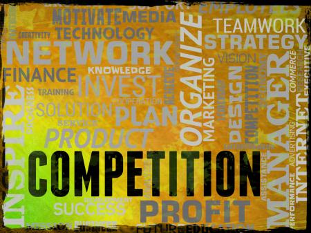 Competition Words Shows Rivals Adversaries And Opponents