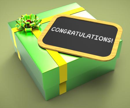 Congratulations Present Card Shows Accomplishments And Achievements