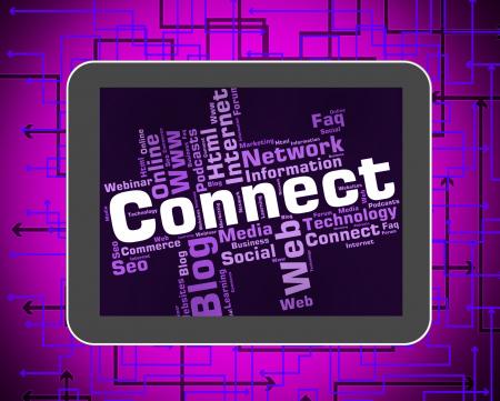 Connect Word Represents Global Communications And Computing