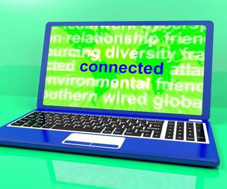 Connected Definition On Laptop Shows Online