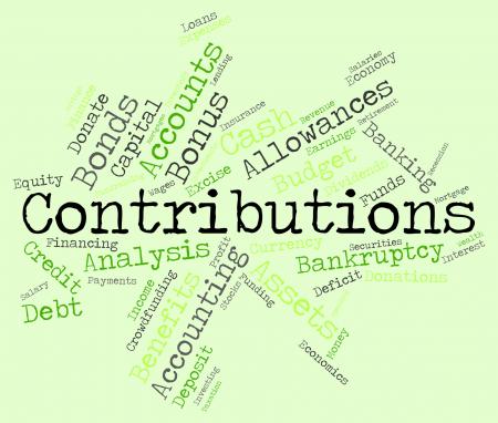 Contributions Word Indicates Give Volunteers And Volunteer