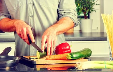 Cooking - A Man Chopping Veggies