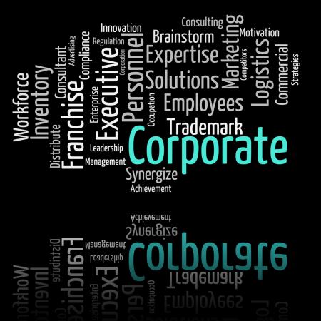 Corporate Word Represents Text Corporations And Words