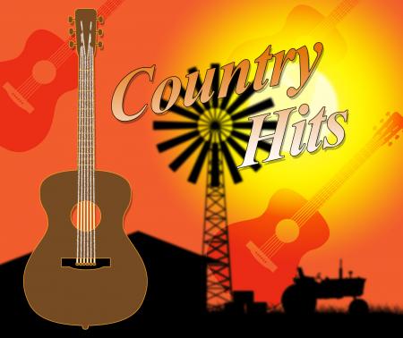 Country Hits Indicates Folk Music And Countryside