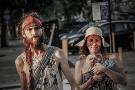 Couple In Brown Bohemian Tops