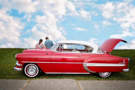 Couple with Antique Car