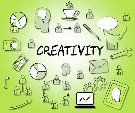 Creativity Icons Means Symbols Create And Creation