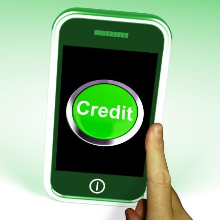 Credit Button On Mobile Shows Finance Or Loan For Purchases