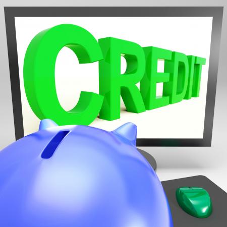 Credit On Monitor Showing Money Loan