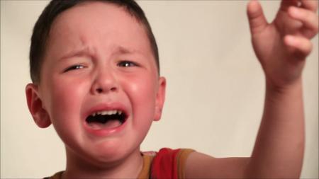Crying little boy