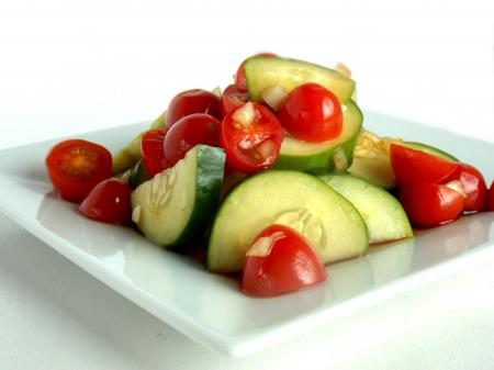 Cucumber and tomato
