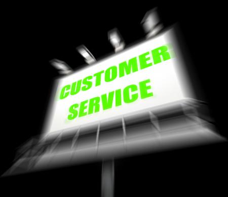 Customer Service Media Sign Displays Consumer Assistance and Serving