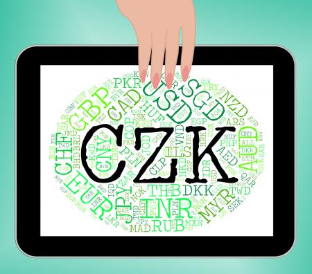 Czk Currency Indicates Worldwide Trading And Coinage