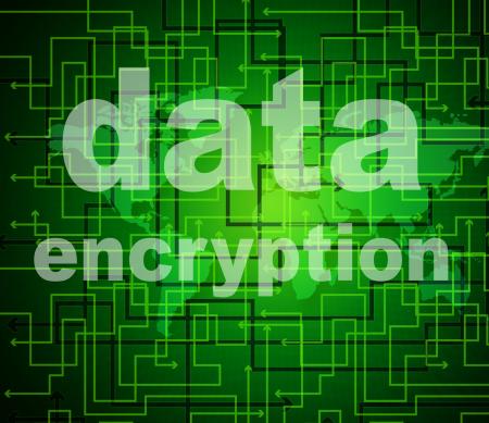 Data Encryption Indicates Protected Password And Cipher