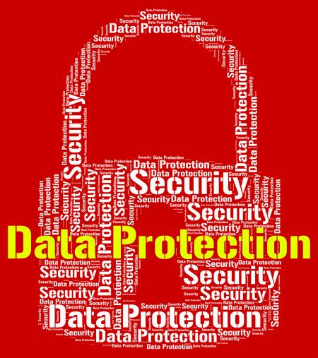 Data Protection Represents Forbidden Secured And Wordcloud