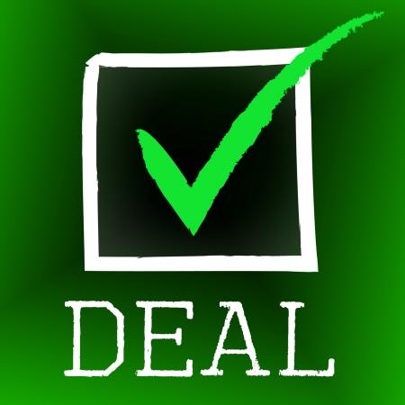 Deal Tick Indicates Hot Deals And Bargain