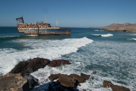 Decaying Ship In The Ocean