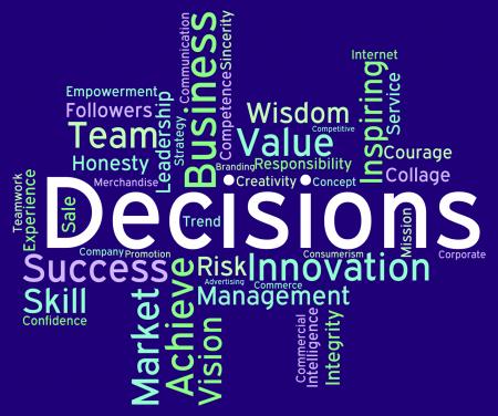 Decision Words Represents Choosing Choices And Wordcloud