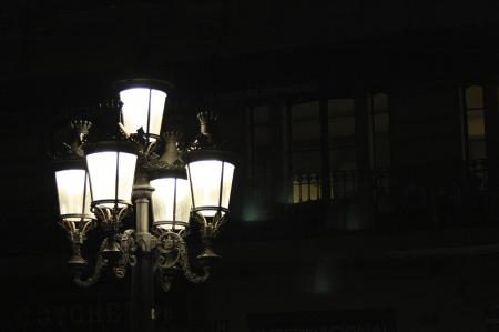 Decorative Street Lamp at Night
