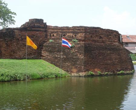 Defensive wall and moat of Chiang Mai