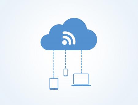 Devices connected to the digital cloud - Blue version