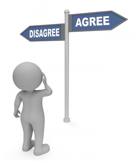 Disagree Agree Sign Indicates All Right And Agreeing 3d Rendering