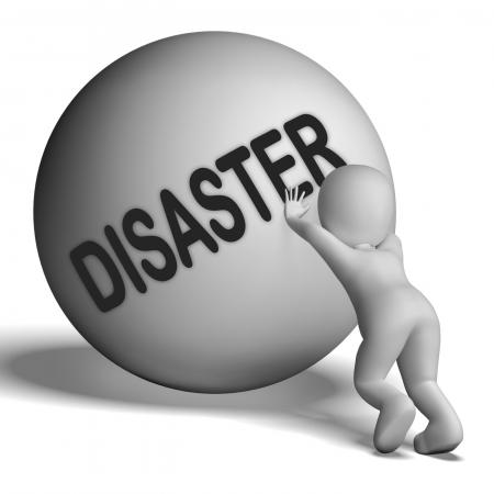 Disaster Uphill Character Shows Crisis Trouble Or Calamity