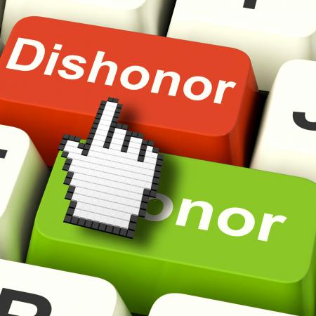 Dishonor Honor Computer Shows Integrity And Morals