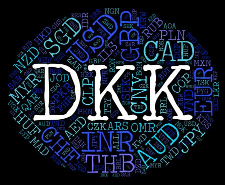 Dkk Currency Indicates Foreign Exchange And Denmark