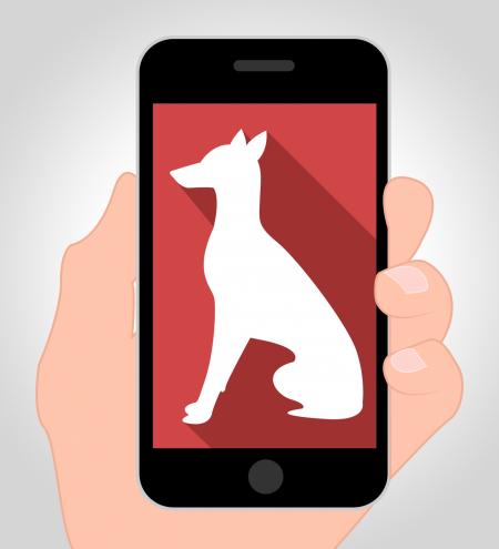 Dogs Online Means Canine Phone 3d Illustration