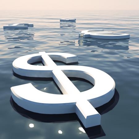 Dollar Floating And Currencies Going Away Showing Money Exchange Or Fo