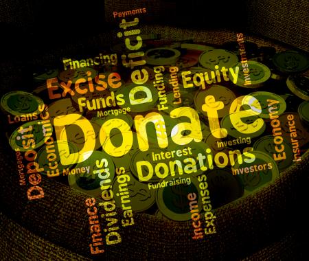 Donate Word Indicates Contribution Text And Contributes