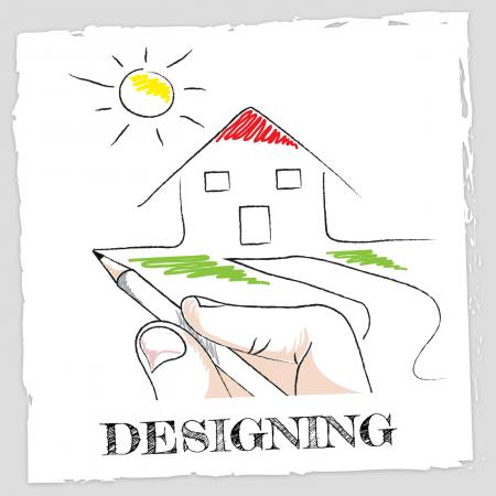 Draw Designing Means Drawing Artwork And Visualization