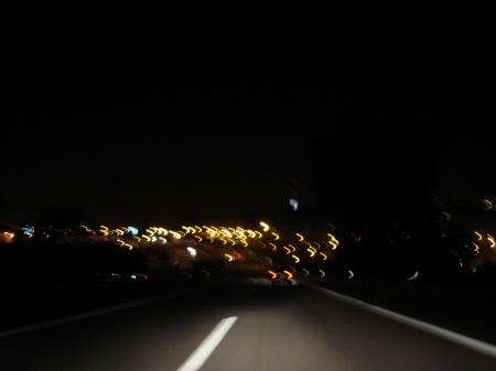 Driving fast at night