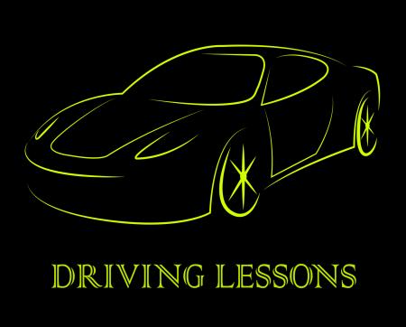 Driving Lessons Means Passenger Car And Automobile