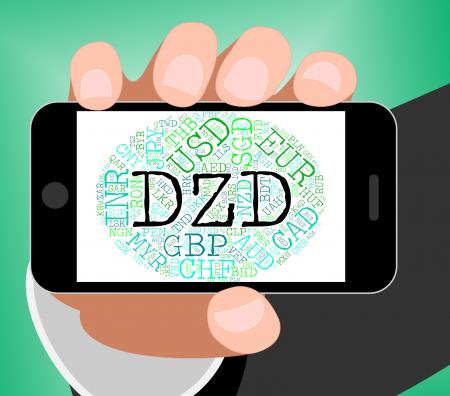 Dzd Currency Means Algerian Dinars And Banknote