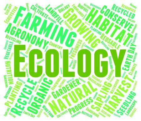 Ecology Word Means Earth Day And Environment