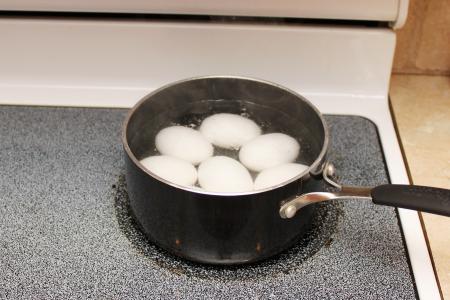 Eggs on a stove