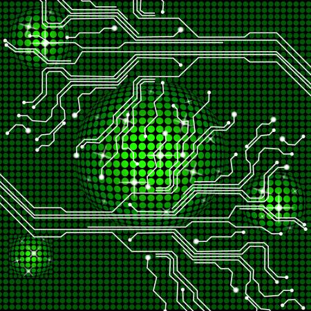 Electronic Circuit Represents Hi Tech And Backgrounds