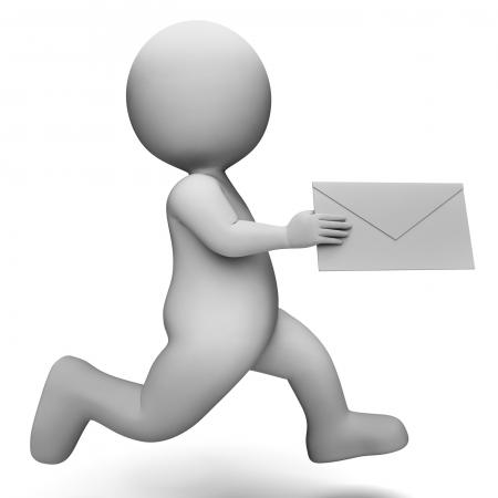 Email Message Represents Communicate Communication And Man 3d Renderin